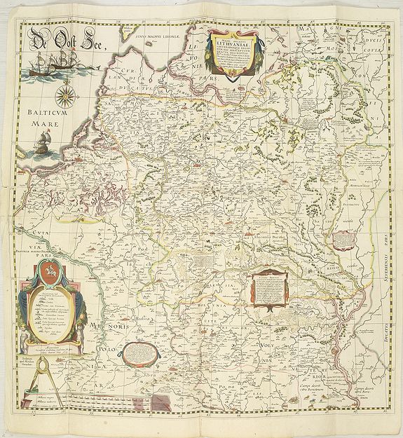 BLAEU, W., Magni Ducatus Lithuaniae., antique map, old maps