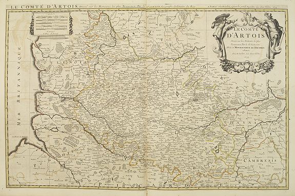 Old map by SANSON - Le comte d'Artois dresse sur les memoires les plus nouveaux. . .