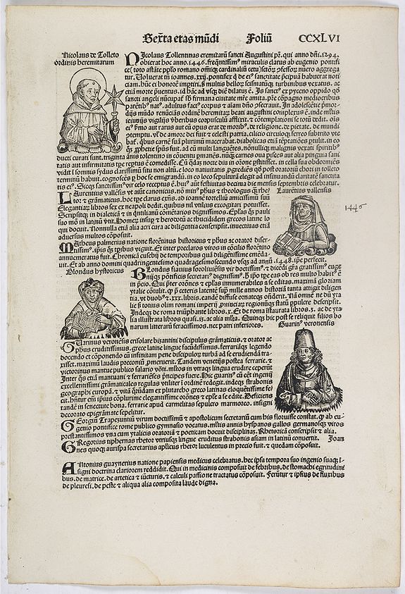 Old map by SCHEDEL - Sexta Etas Mundi. Folium. CCXLVI