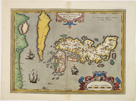 Old map by ORTELIUS - IAPONIAE INSULAE DESCRIPTIO. Ludoico Teisera auctore.