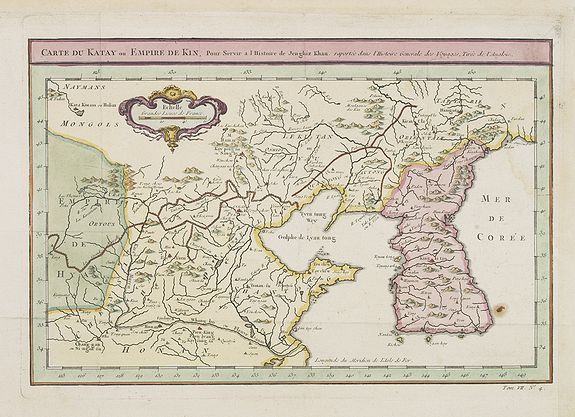 BELLIN, J.N., Carte du Katay ou Empire de Kin, Pour servir a l'histoire de Jenghiz Khan. raportée dans l'histoire generale des voyages. Tirée de l'Anglois., antique map, old maps