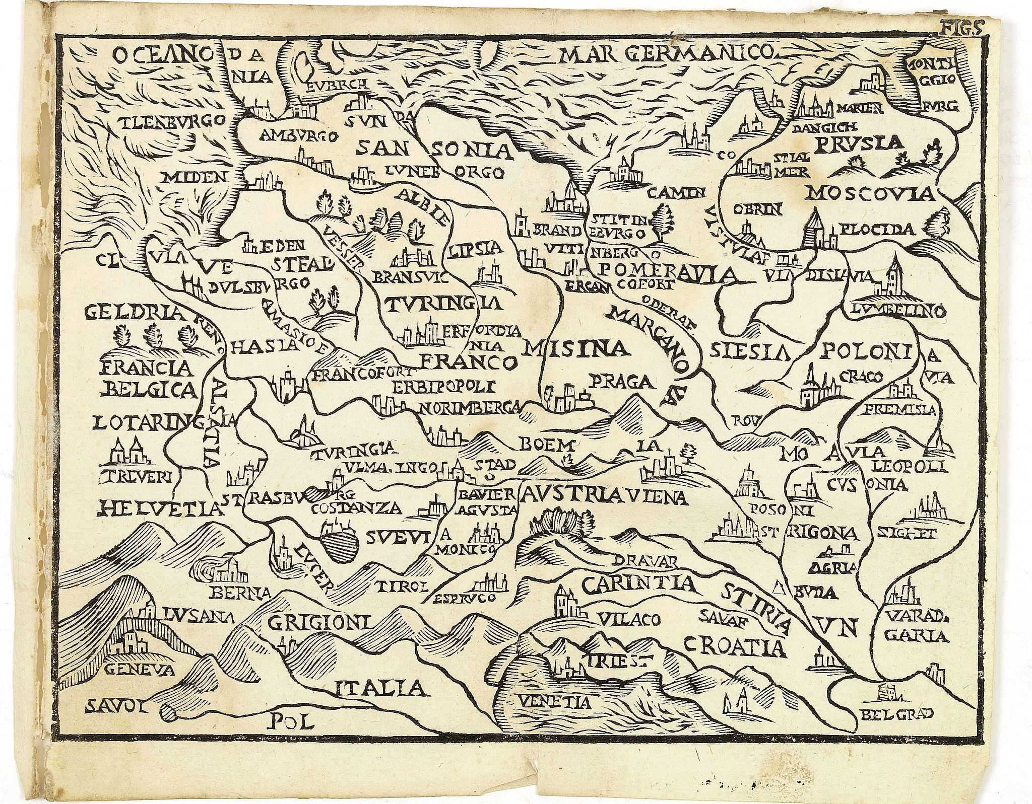 ROSACCIO, G.,  [ Central Europe ], antique map, old maps