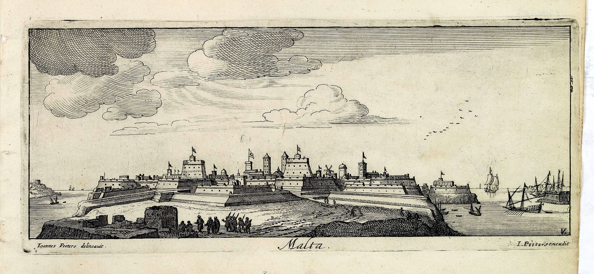 PEETERS, J. / VOSTERMANS II, L., Malta., antique map, old maps