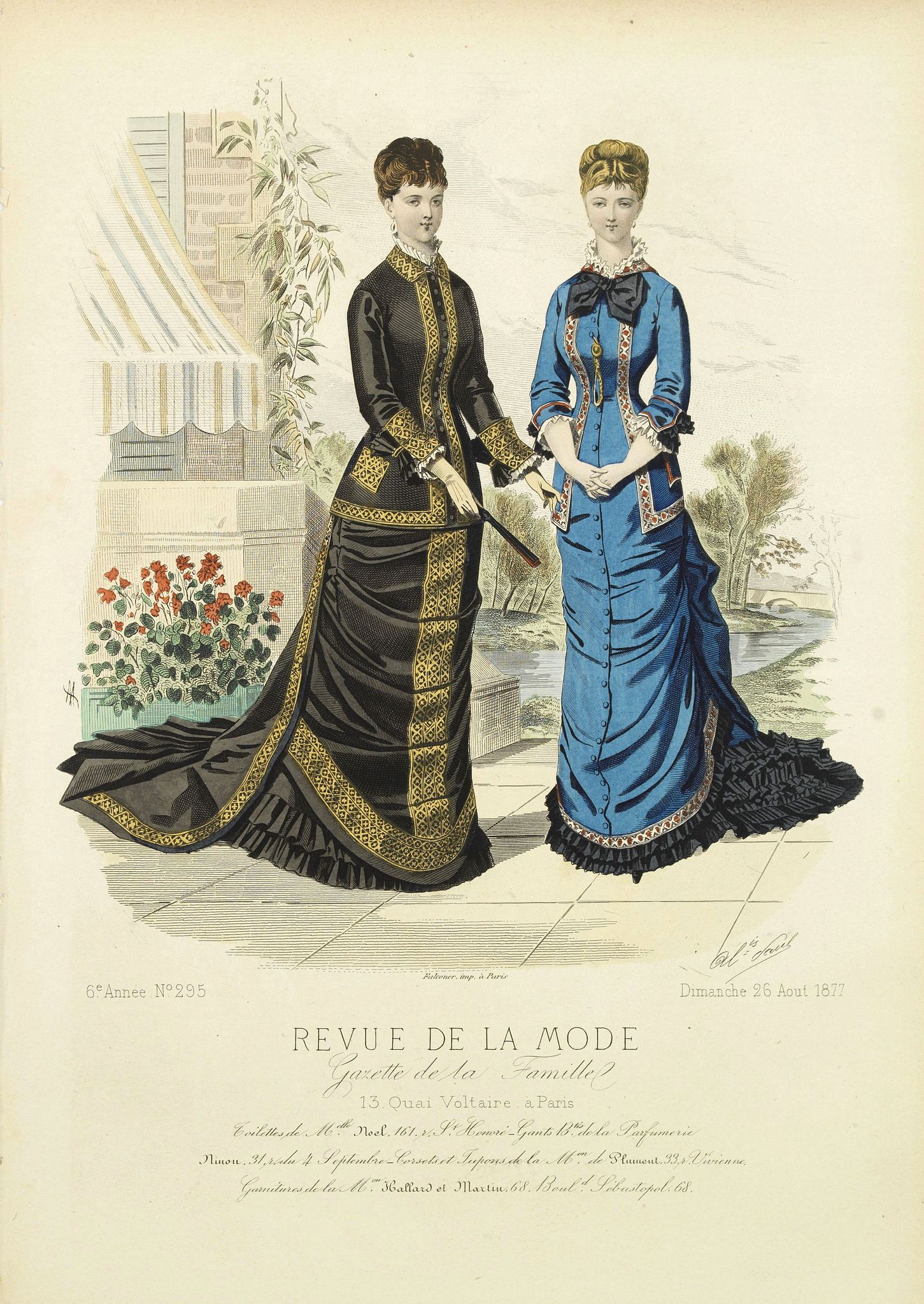REVUE DE LA MODE,  Paris fashion plate. (295), antique map, old maps