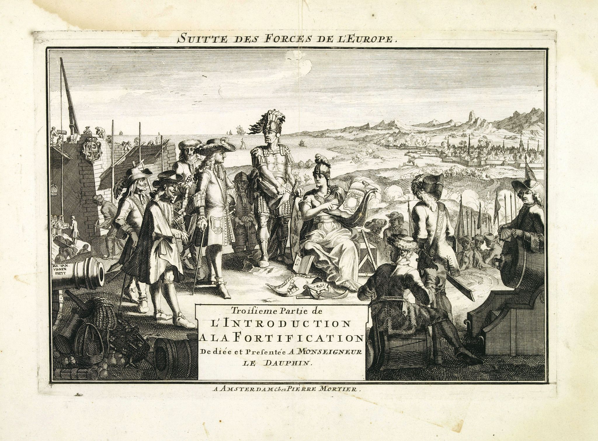 Old map by FER - (Title page) Troisieme Partie de L'Introduction a la Fortification. . .