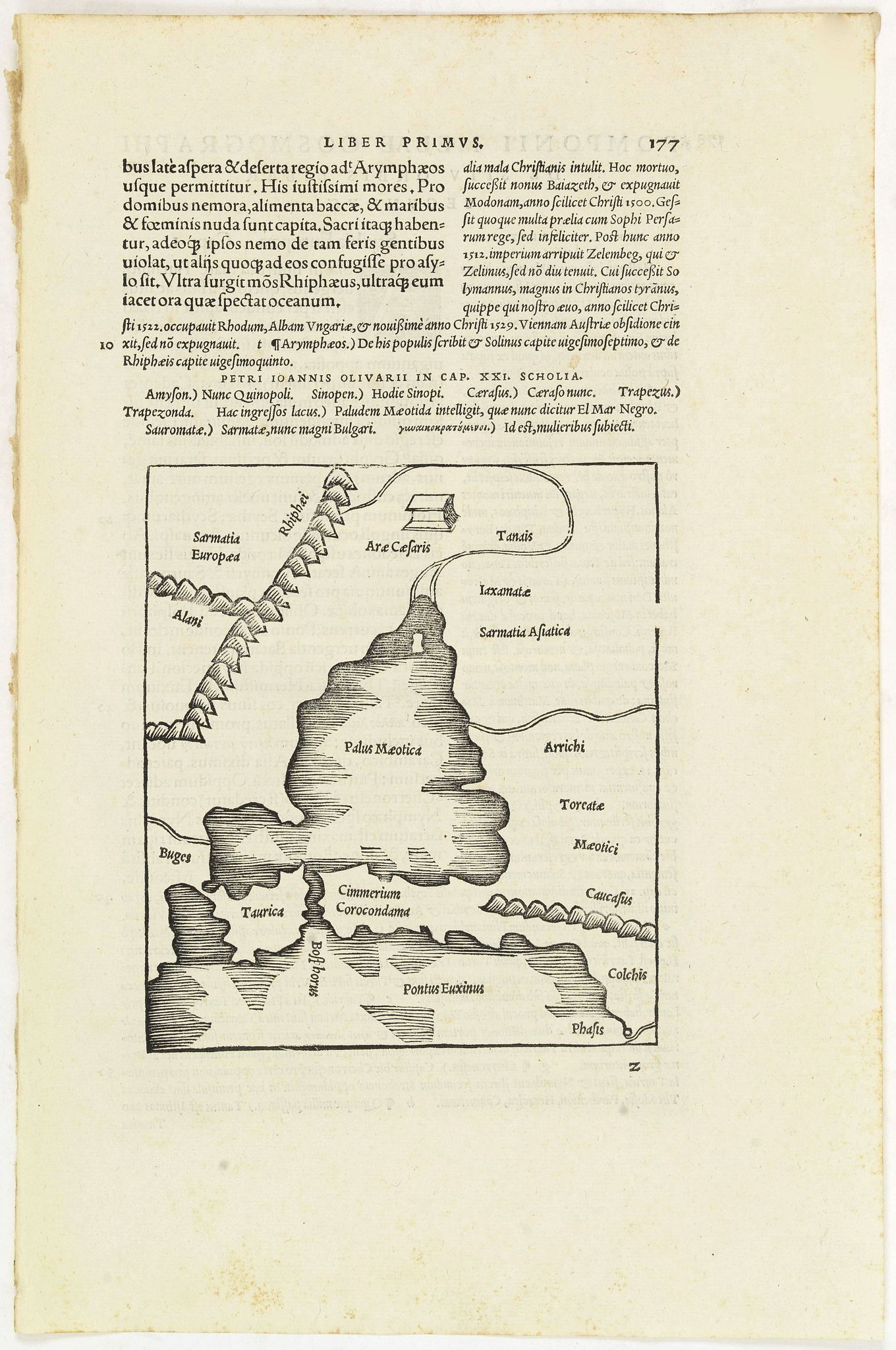MELA, P. / SOLINUS, G.J.,  [Map of Ukrania], antique map, old maps