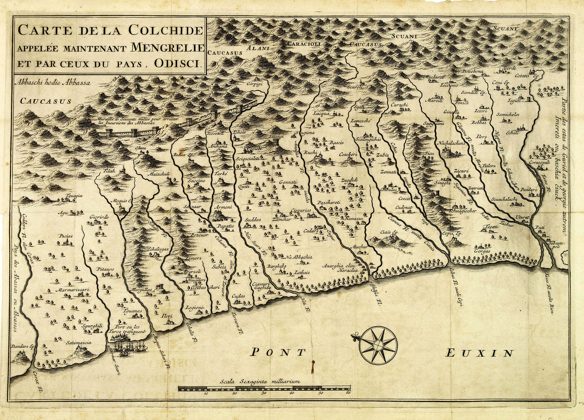 THEVENOT, M., Carte de la Colchide appel�e maintenant Mengrelie et par ceux du pays Odisci., antique map, old maps