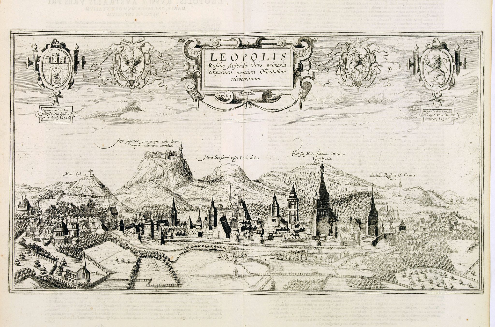 BRAUN,G. / HOGENBERG, F.,  Leopolis Russiae Australis Urbs primaria emporiummercium Orientalium celeberrimum., antique map, old maps