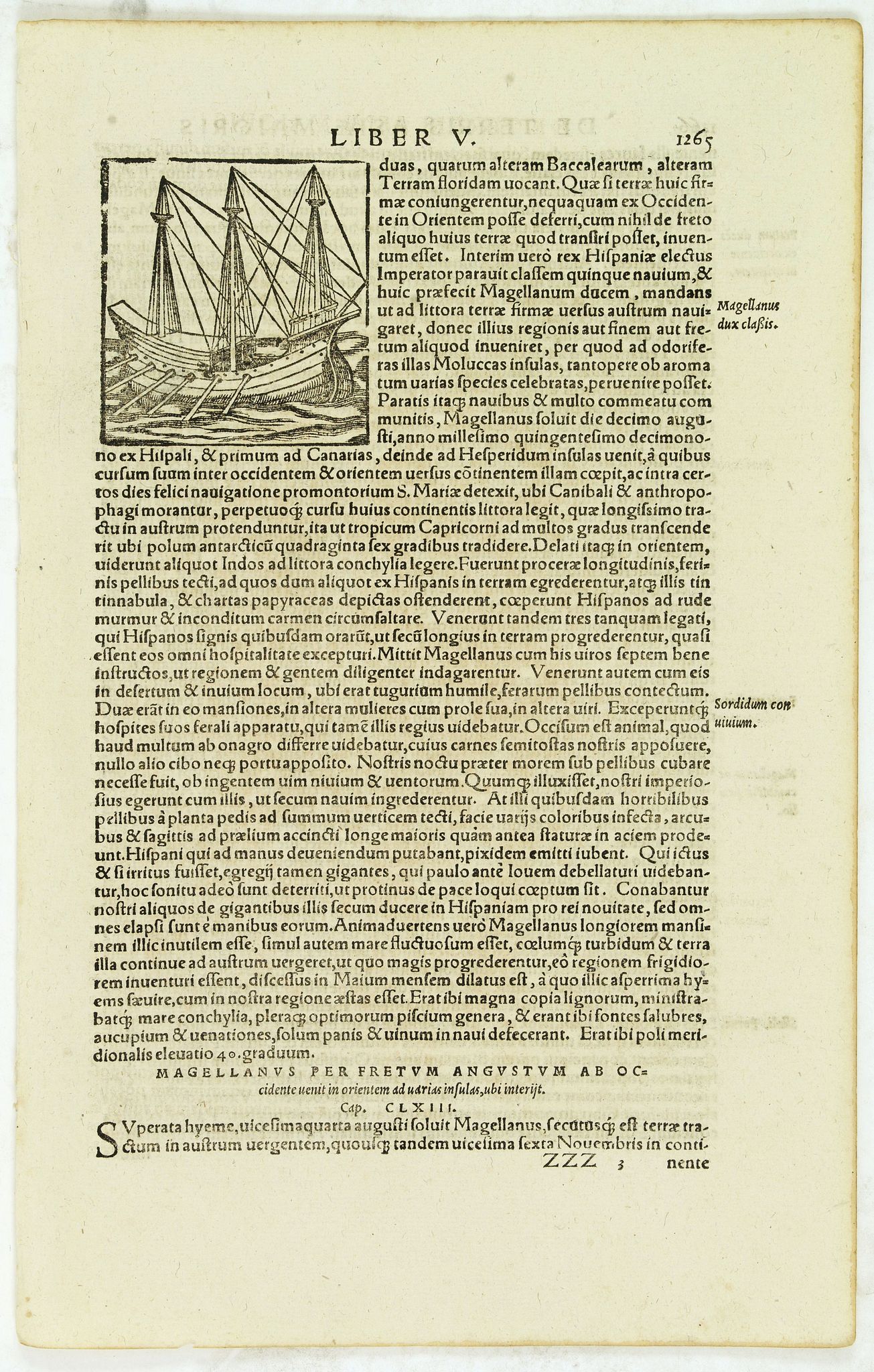 M�NSTER, S.,  [Ship Victoria of Ferdinand Magellan], antique map, old maps