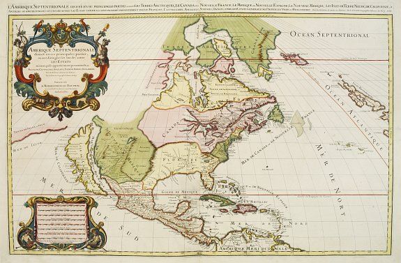 JAILLOT, A.H.,  Amerique septentrionale., antique map, old maps