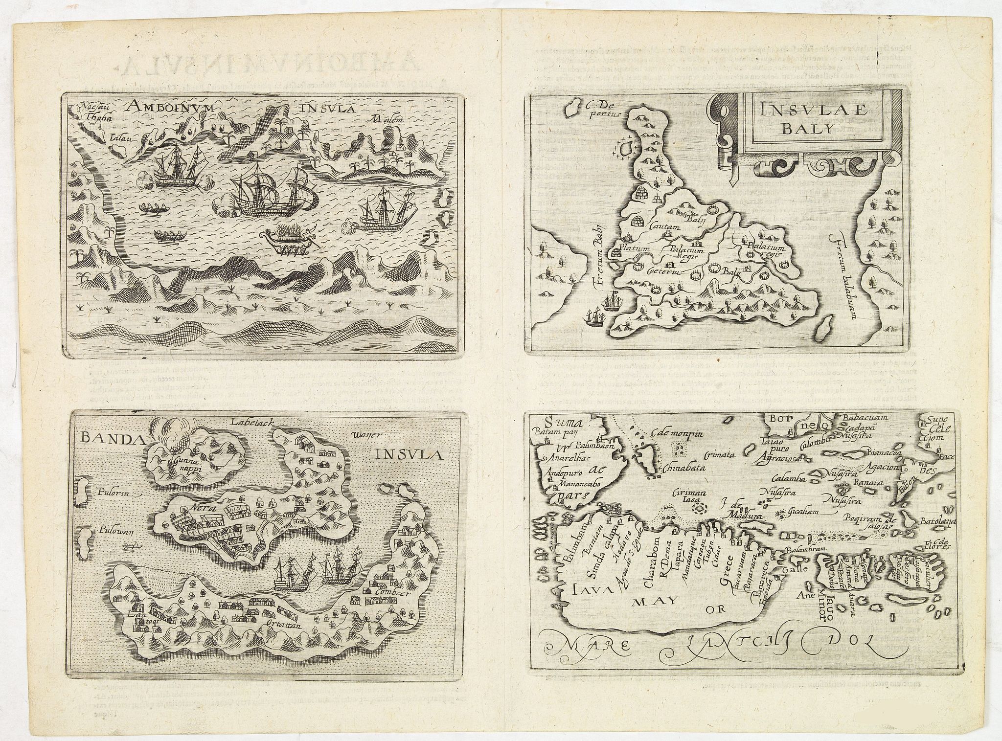 Old map by METELLUS - Amboinum Insula / Insulae Baly / Banda Insula / Java mayor.