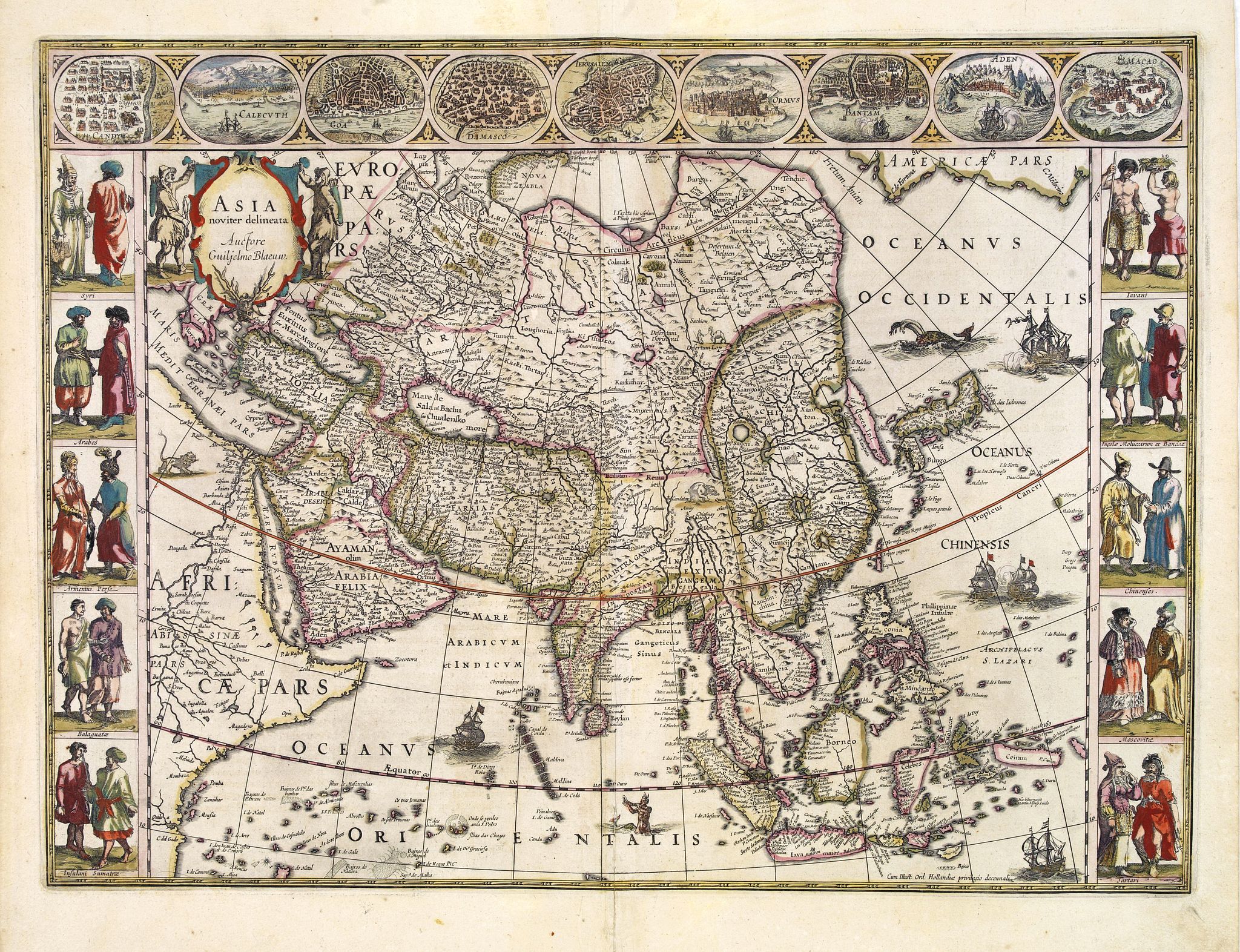 BLAEU, W., Asia noviter delineata.., antique map, old maps