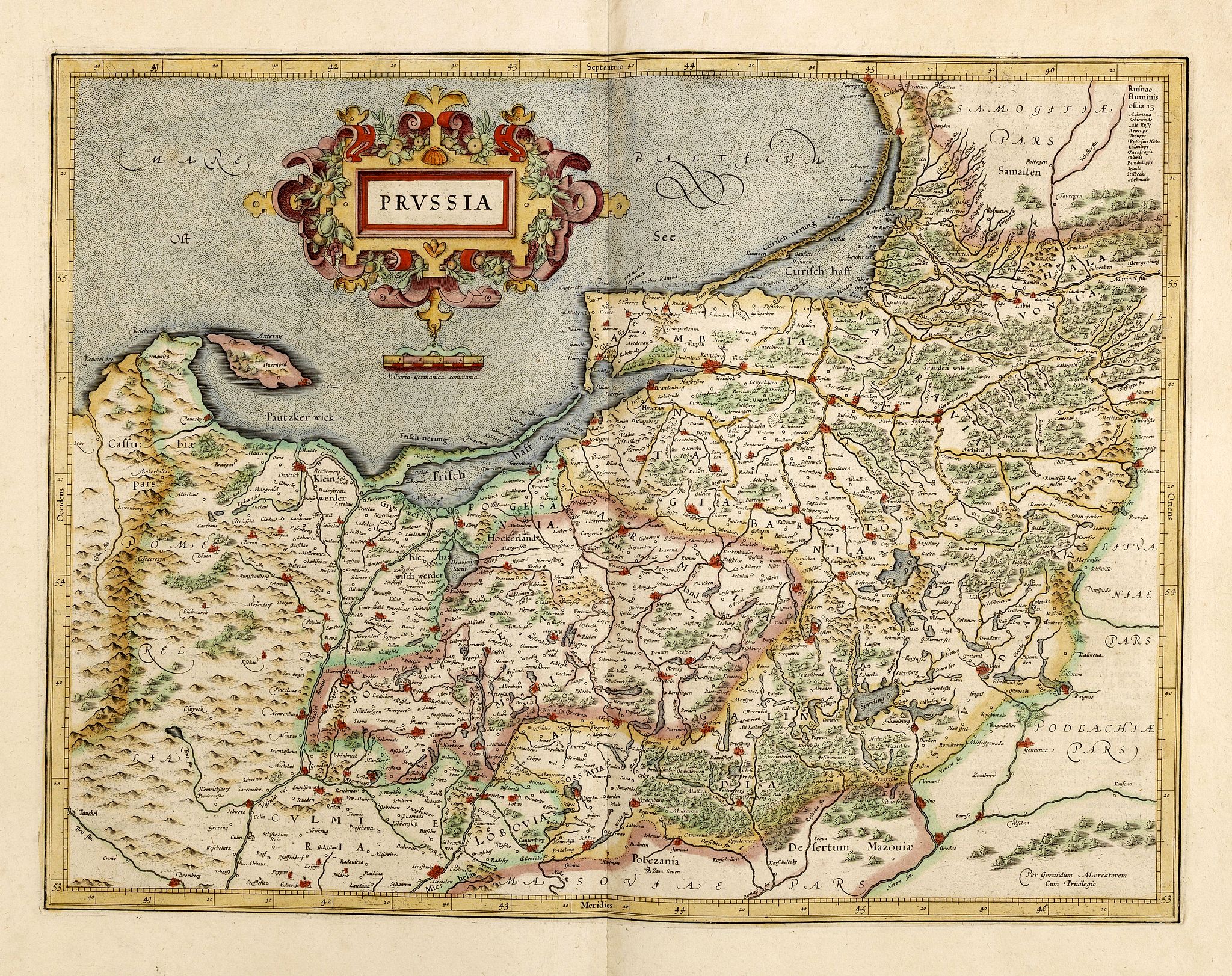 MERCATOR, G. / HONDIUS, J., Prussia., antique map, old maps