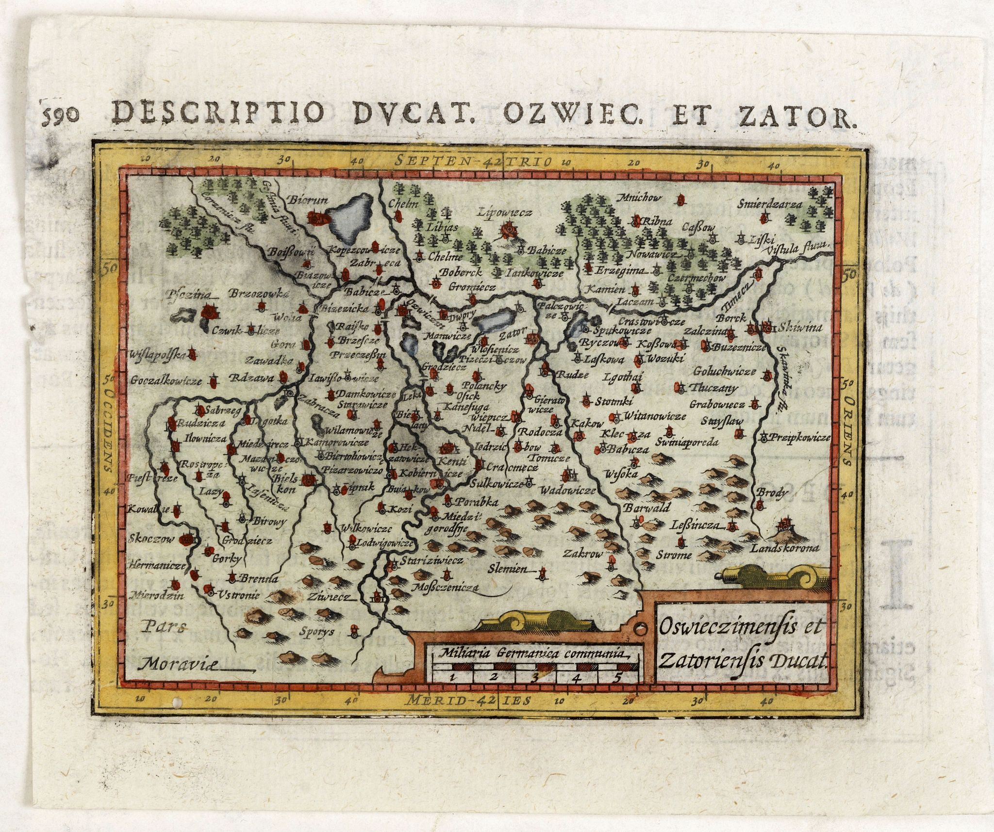 BERTIUS, P., Oswieczimensis et Zatoriensis Ducat., antique map, old maps