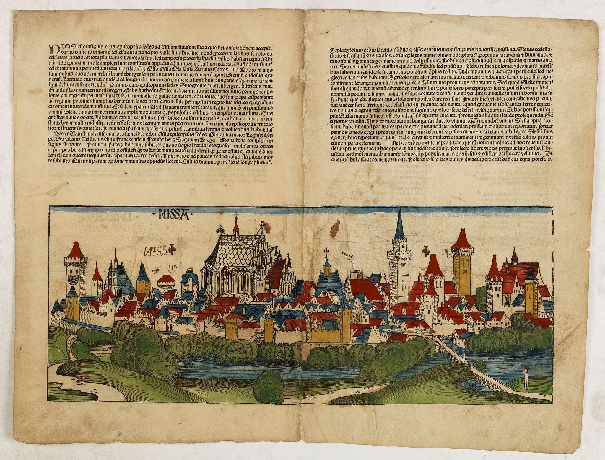 SCHEDEL, H., Nissa. (Nice), antique map, old maps