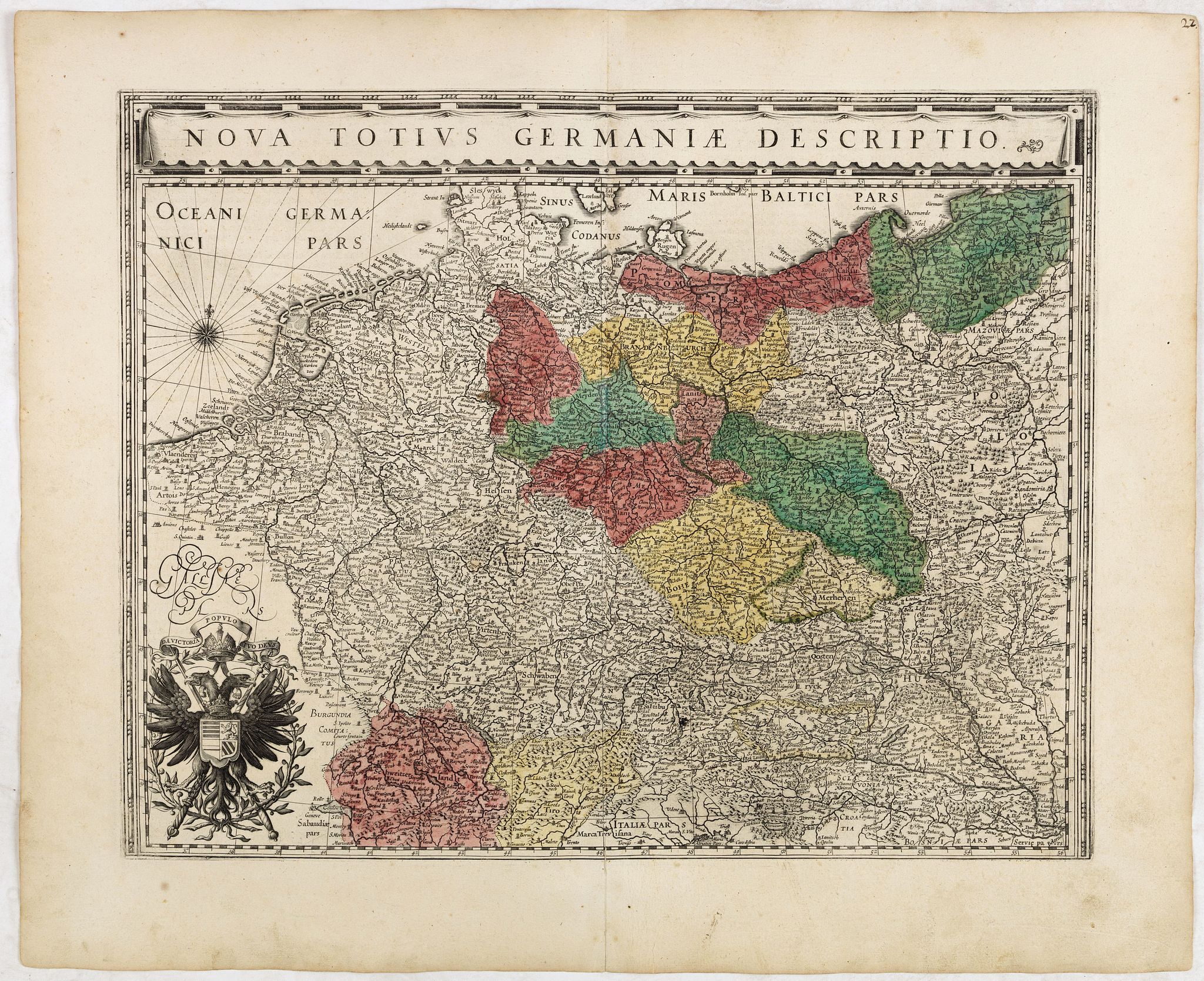 Old map by BLAEU - Nova Totius Germaniae Descriptio.