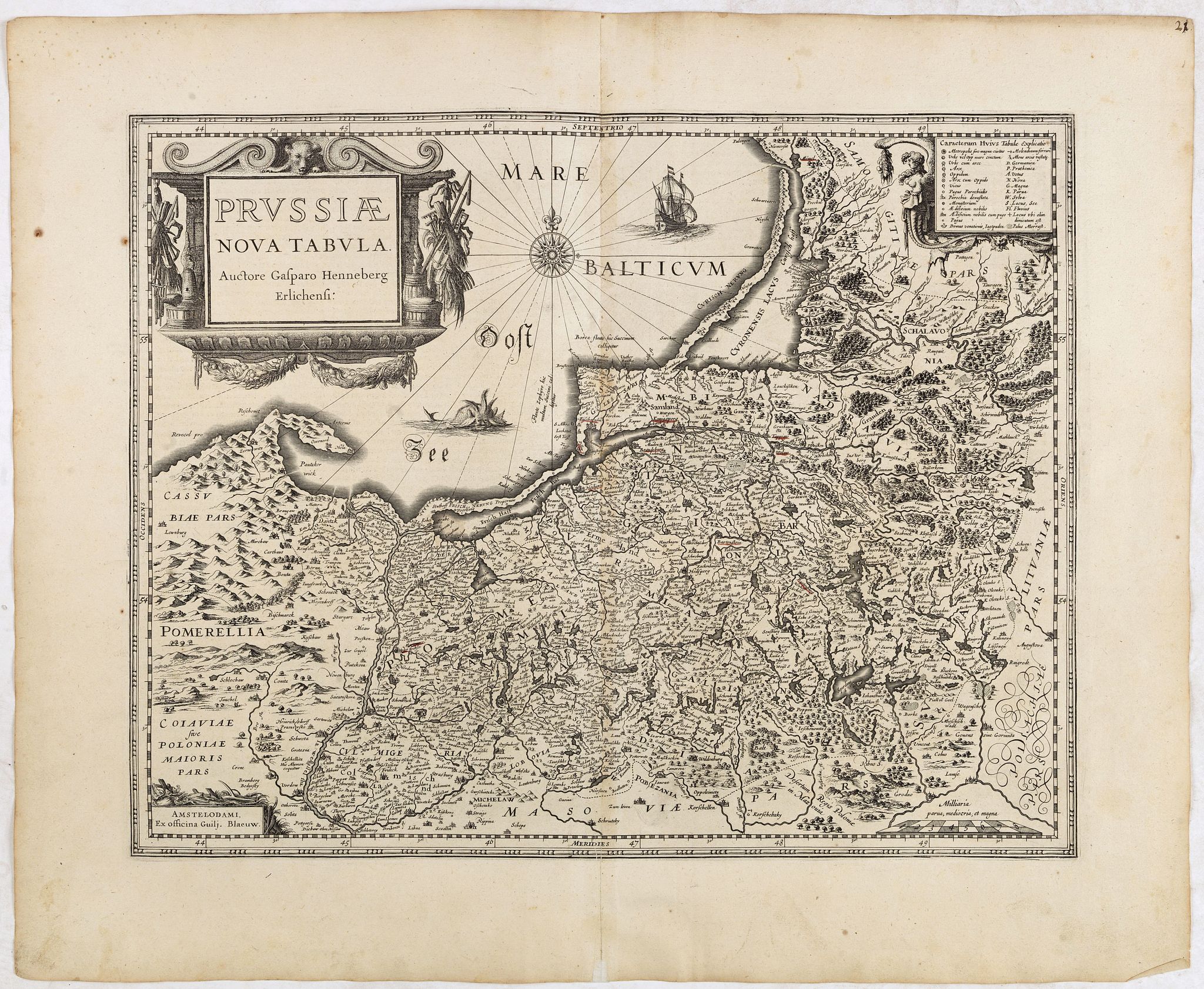 BLAEU, W., Prussiae nova tabula., antique map, old maps