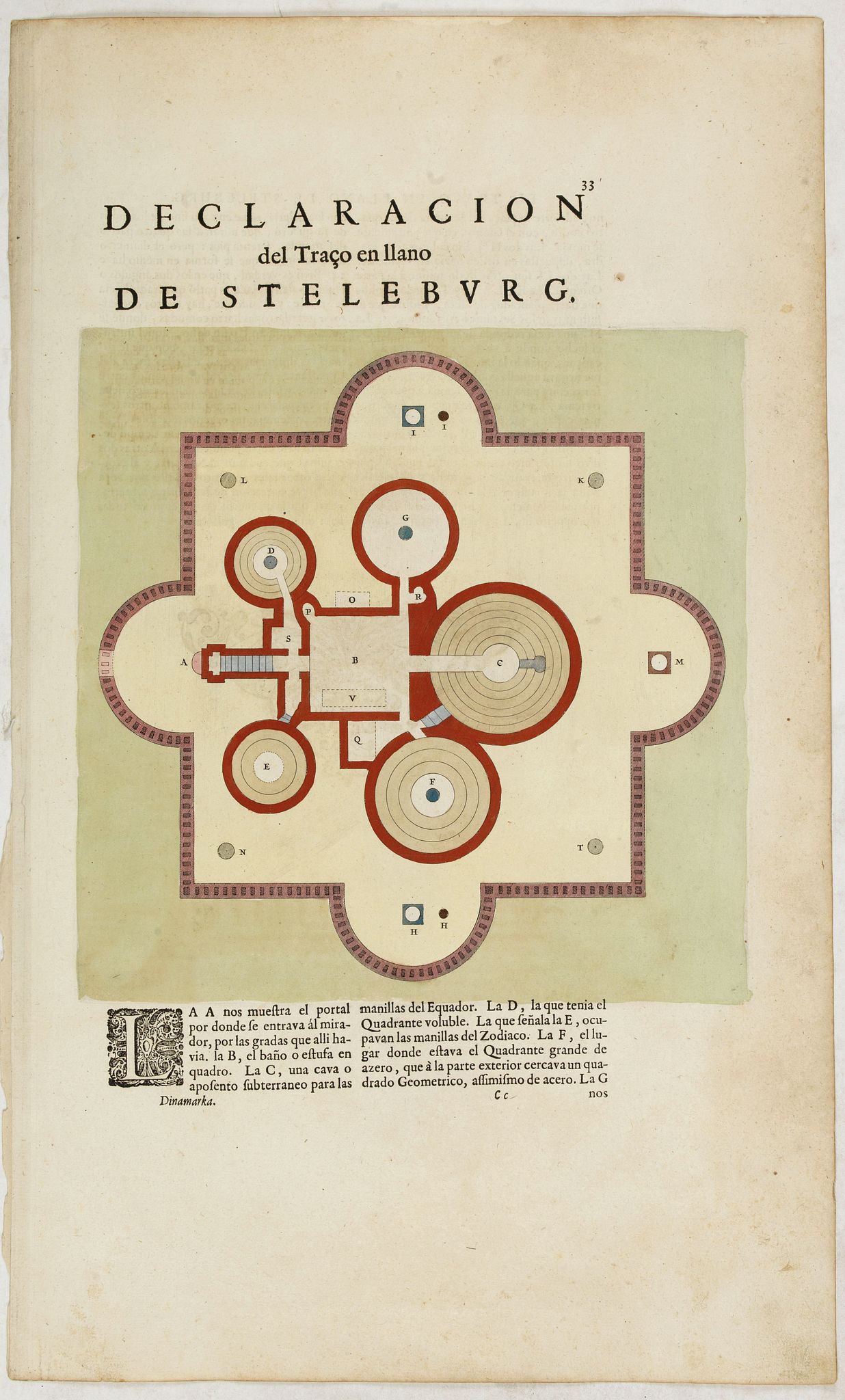 Old map by BLAEU - Declaracion del Traco en llano de Steleburg.