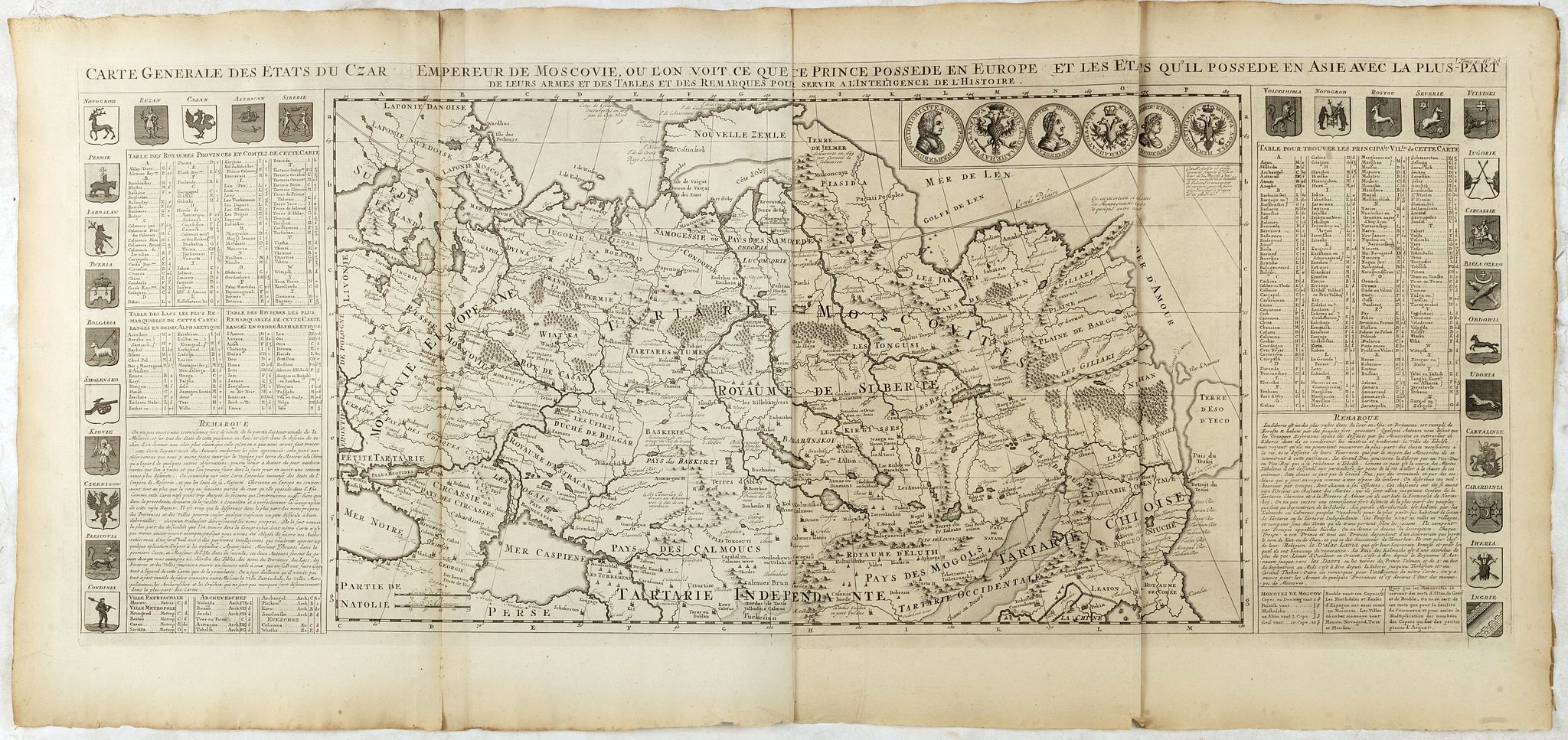 Old map by CHATELAIN - Carte générale des états du Czar Empereur de Moscovie ou l'on voit . . .