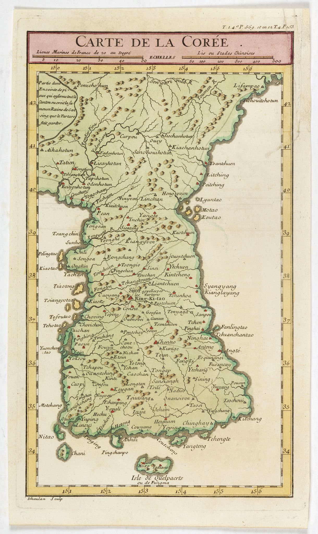 DHEULLAND, G., Carte de la Corée., antique map, old maps
