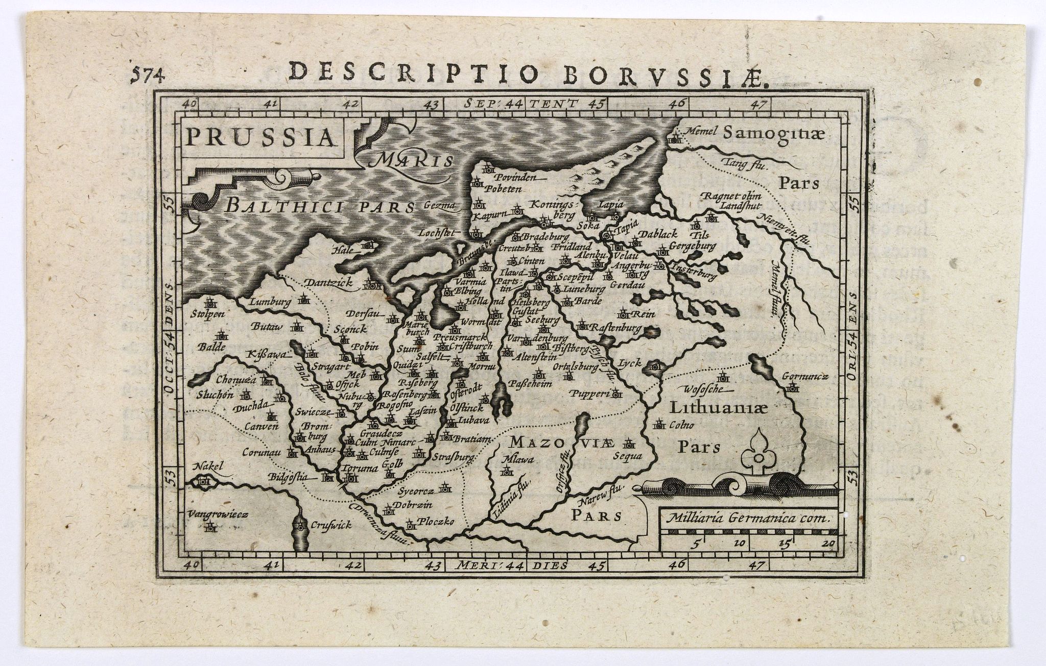 BERTIUS, P, Descriptio Borussiae., antique map, old maps