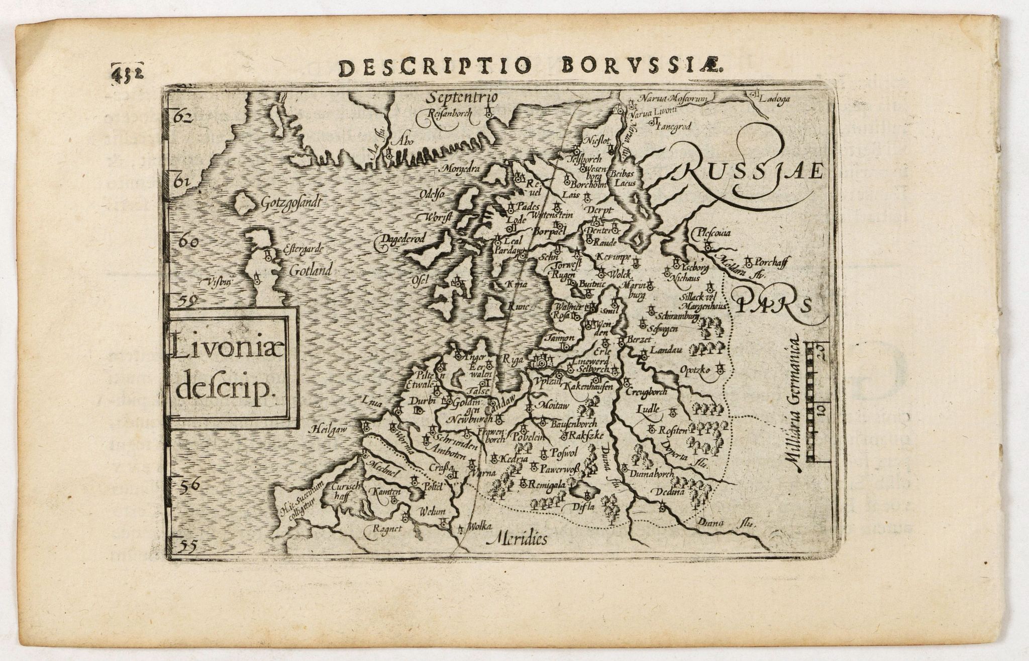 LANGENES, B. / BERTIUS, P., Descriptio Borussiae / Livoniae descrip., antique map, old maps