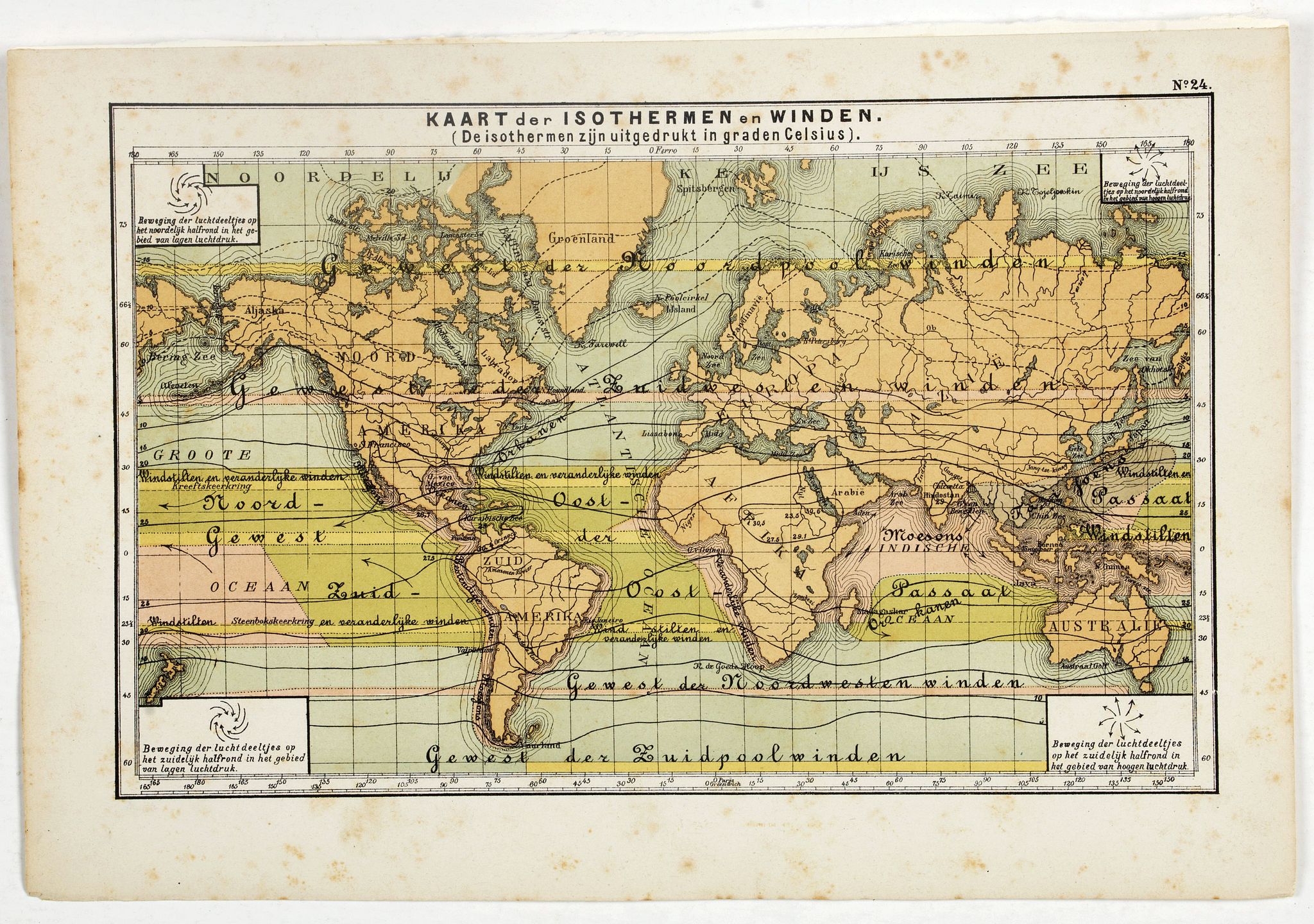 Old map by POSTHUMUS - Kaart der Oceanische Stroomgebieden.