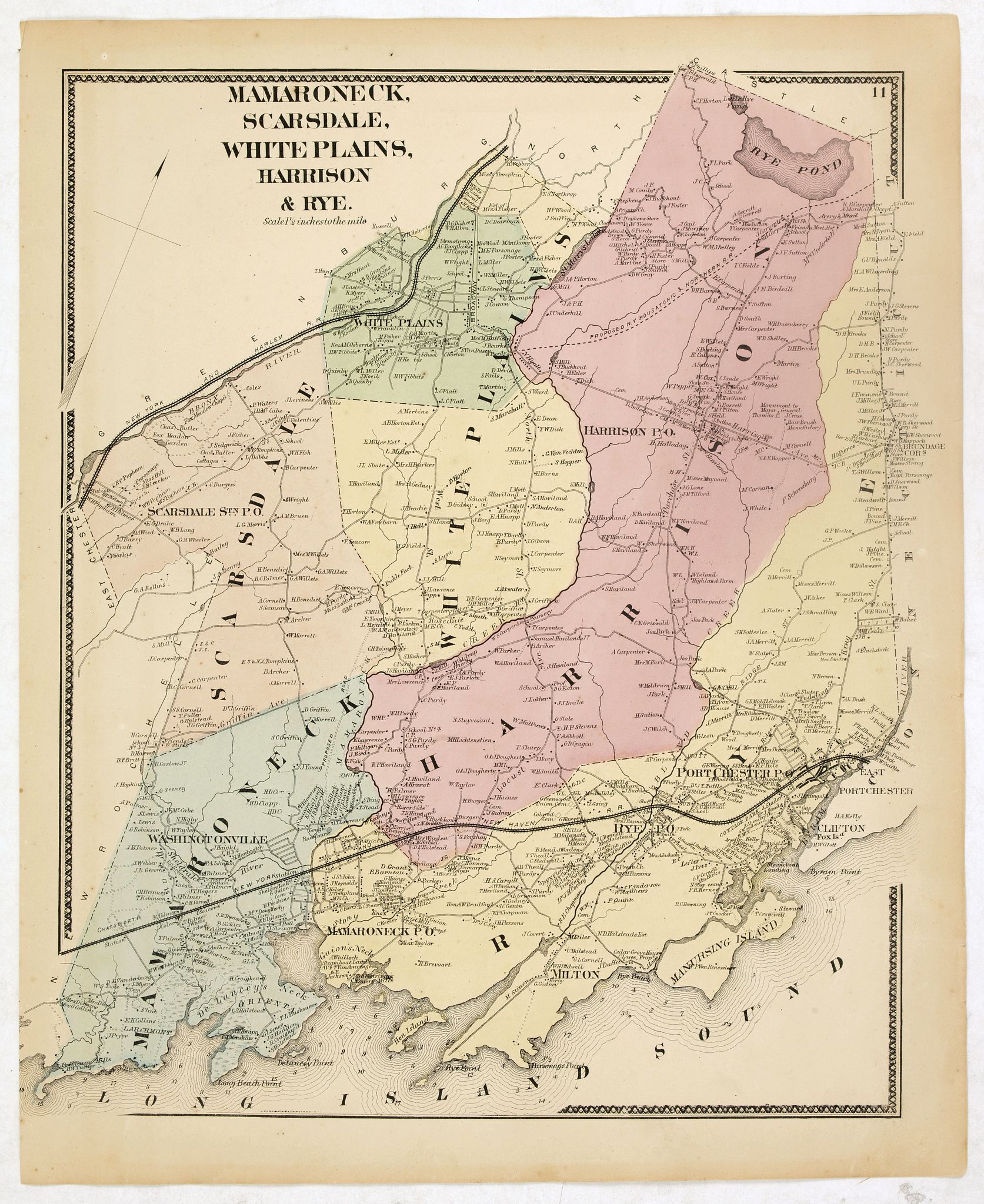 Old map by DE BEERS - Mamaroneck, Scarsdale, White plans, Harrison & Rye.
