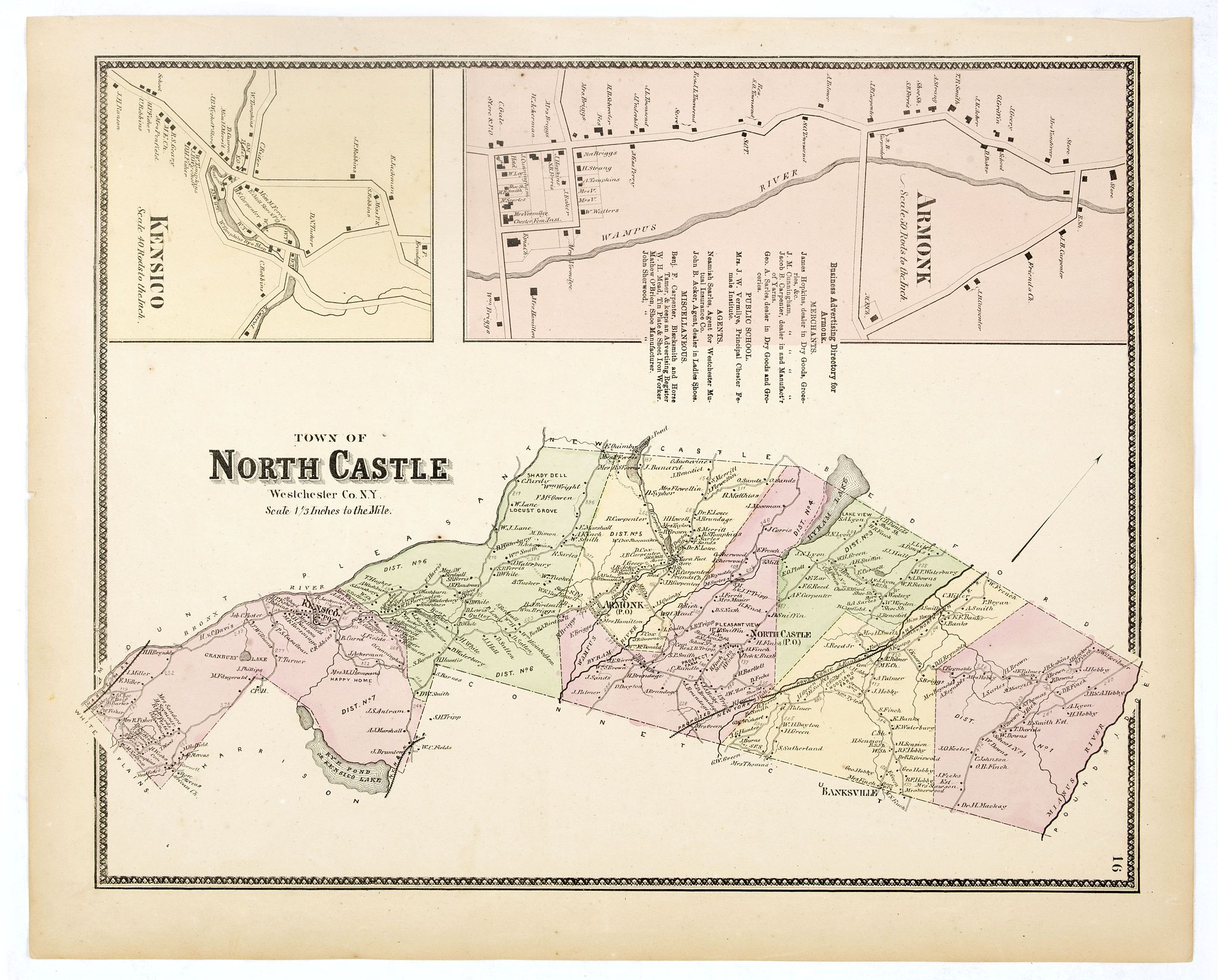 Old map by DE BEERS - Town of North Castle.