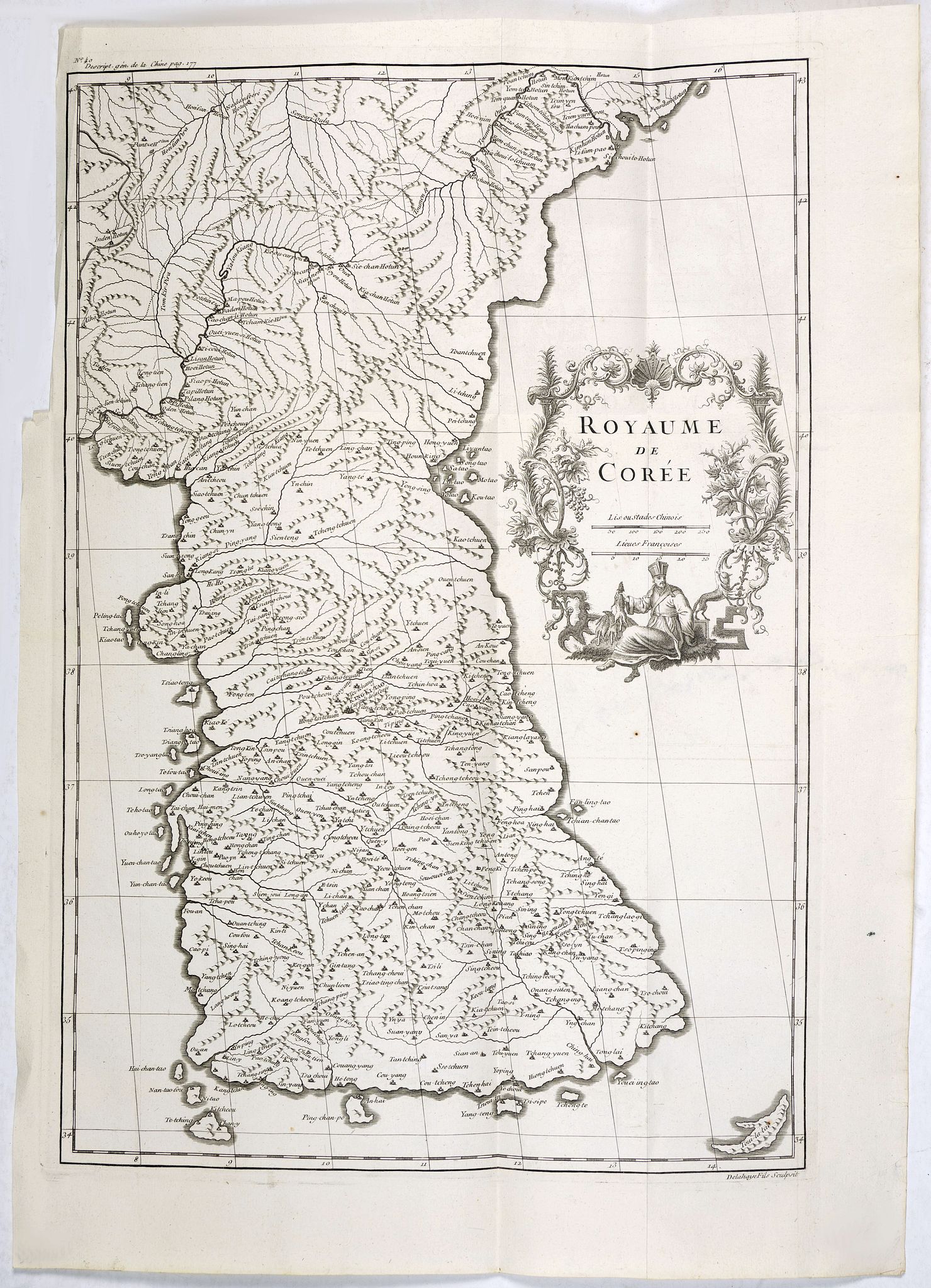 D' ANVILLE, J.B., Royaume de Corée., antique map, old maps