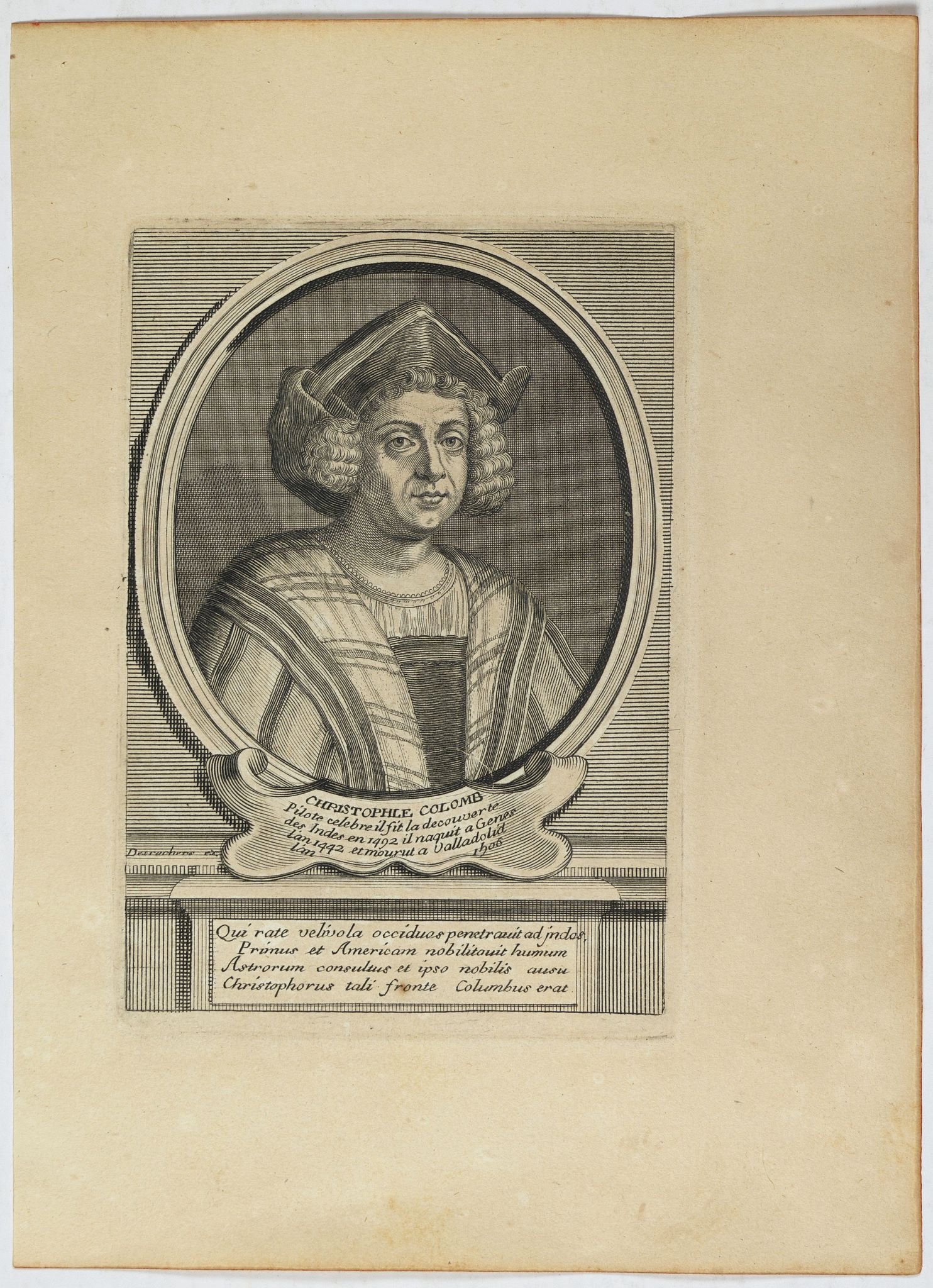 Old map by DESROCHERS - Christophe Colomb . . .