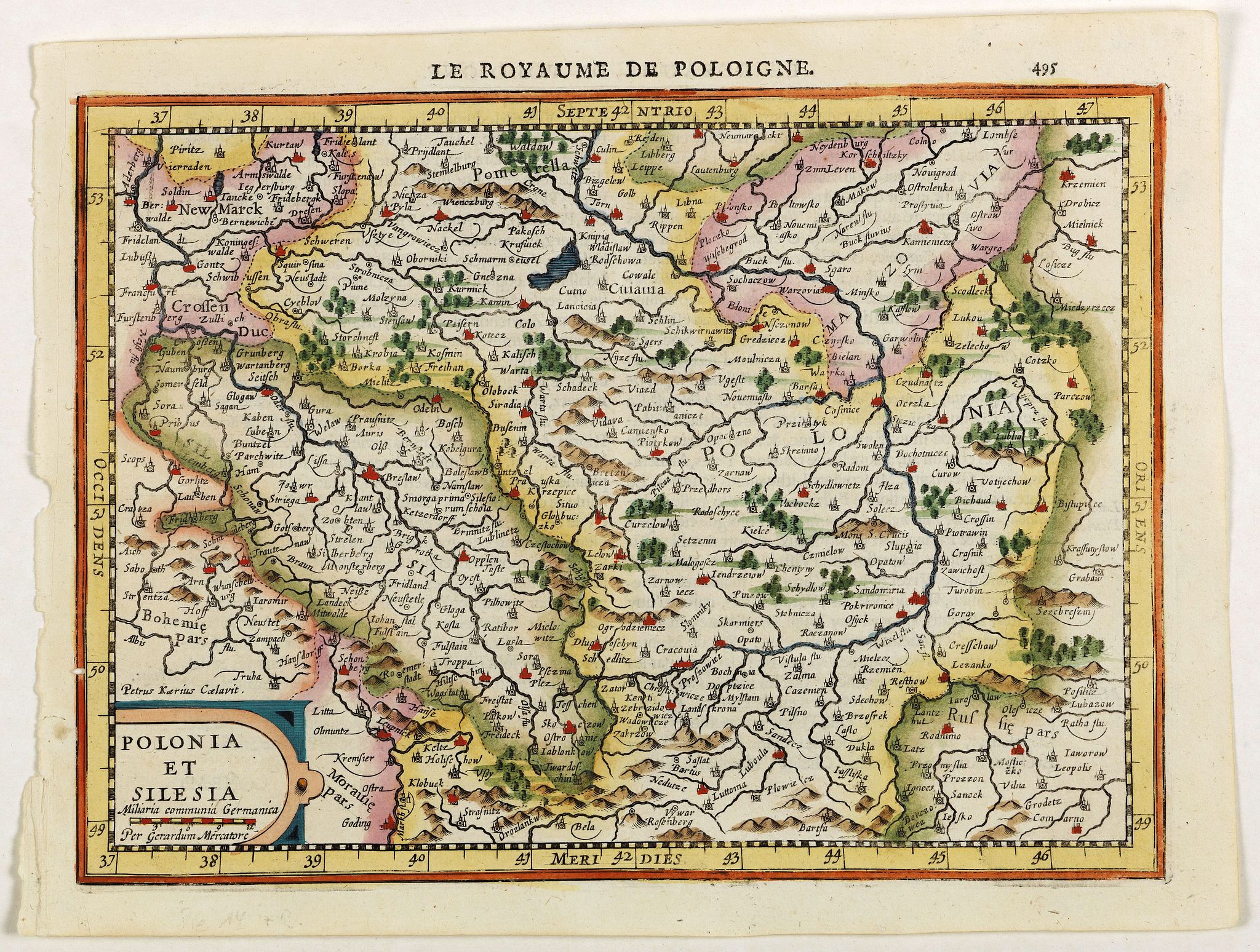 MERCATOR, G. / CLOPPENBURGH, J.E., Polonia et Silesia., antique map, old maps