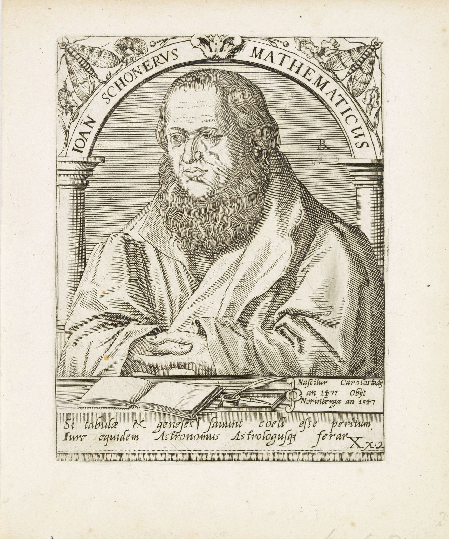Old map by DE BRY - Joan Schonerus Mathematicus.