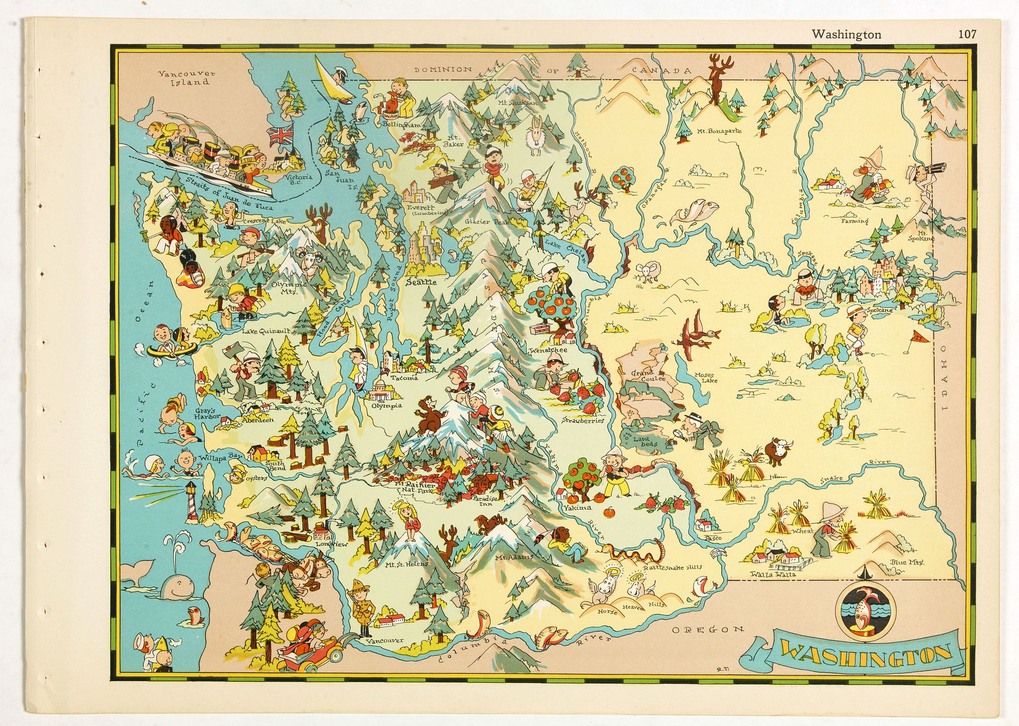 Old map by TAYLOR WHITE - Washington.