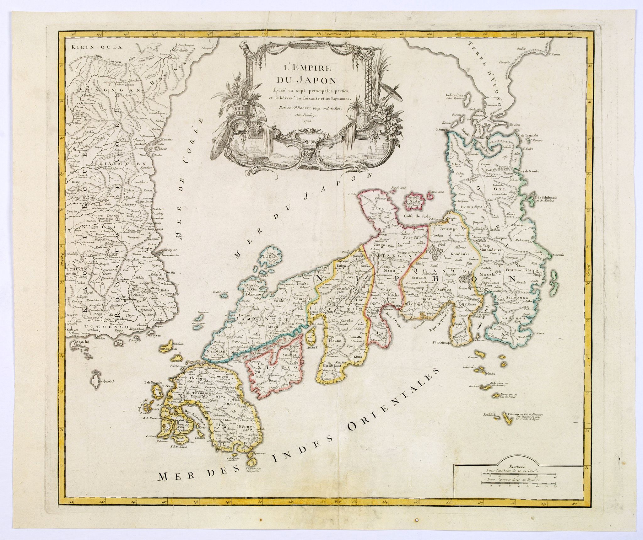 VAUGONDY, R. de, L'Empire du Japon. . ., antique map, old maps