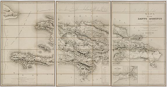 REGNIER ET DOURDET, Mapa de la isla de Santo Domingo., antique map, old maps