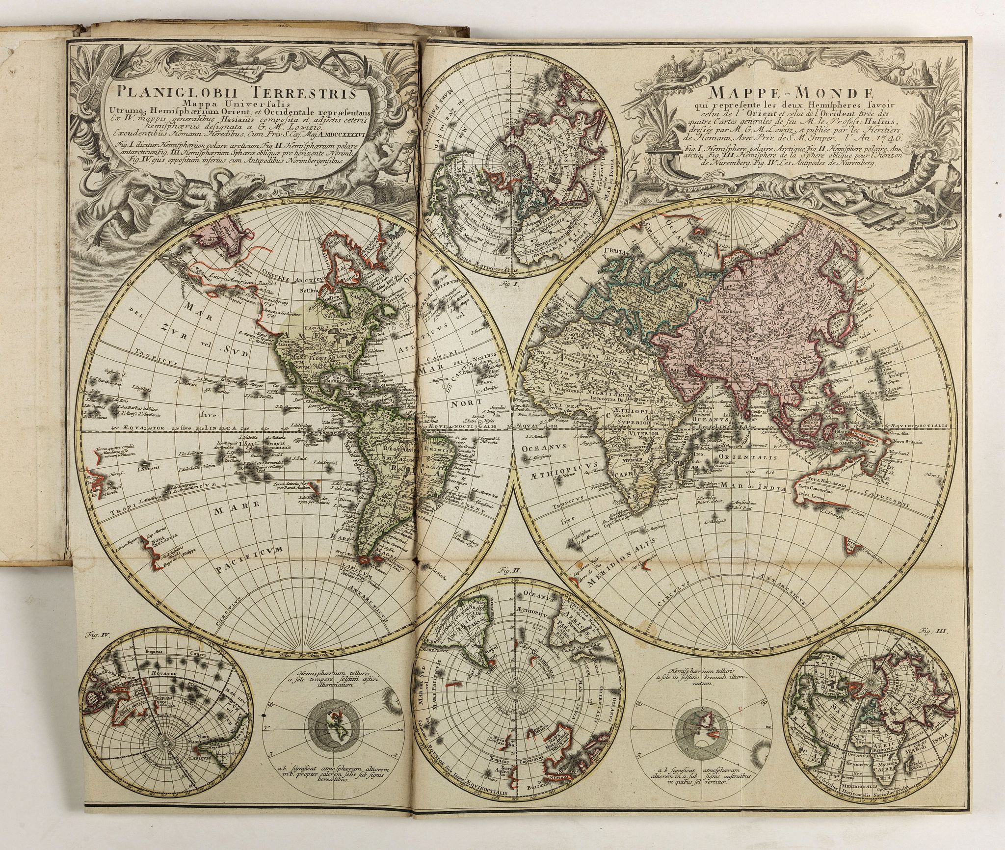 Old map by HOMANN HEIRS. - (Atlas with 23 maps by Homann)