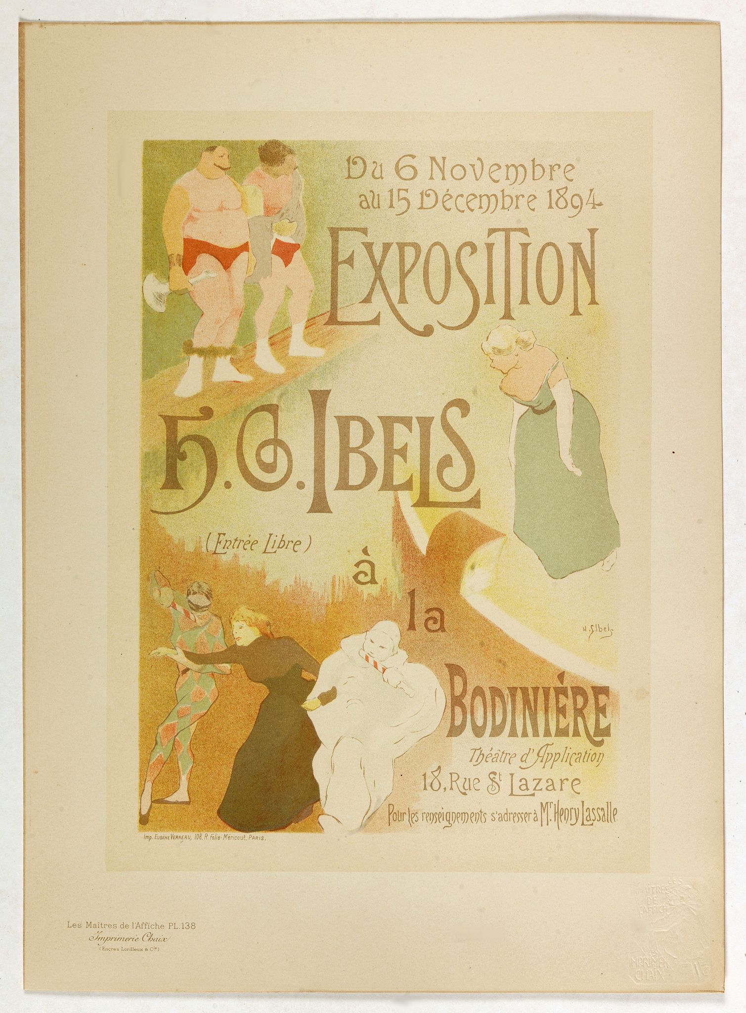 Old map by IBELS -Exposition à la Bodiniére . . .