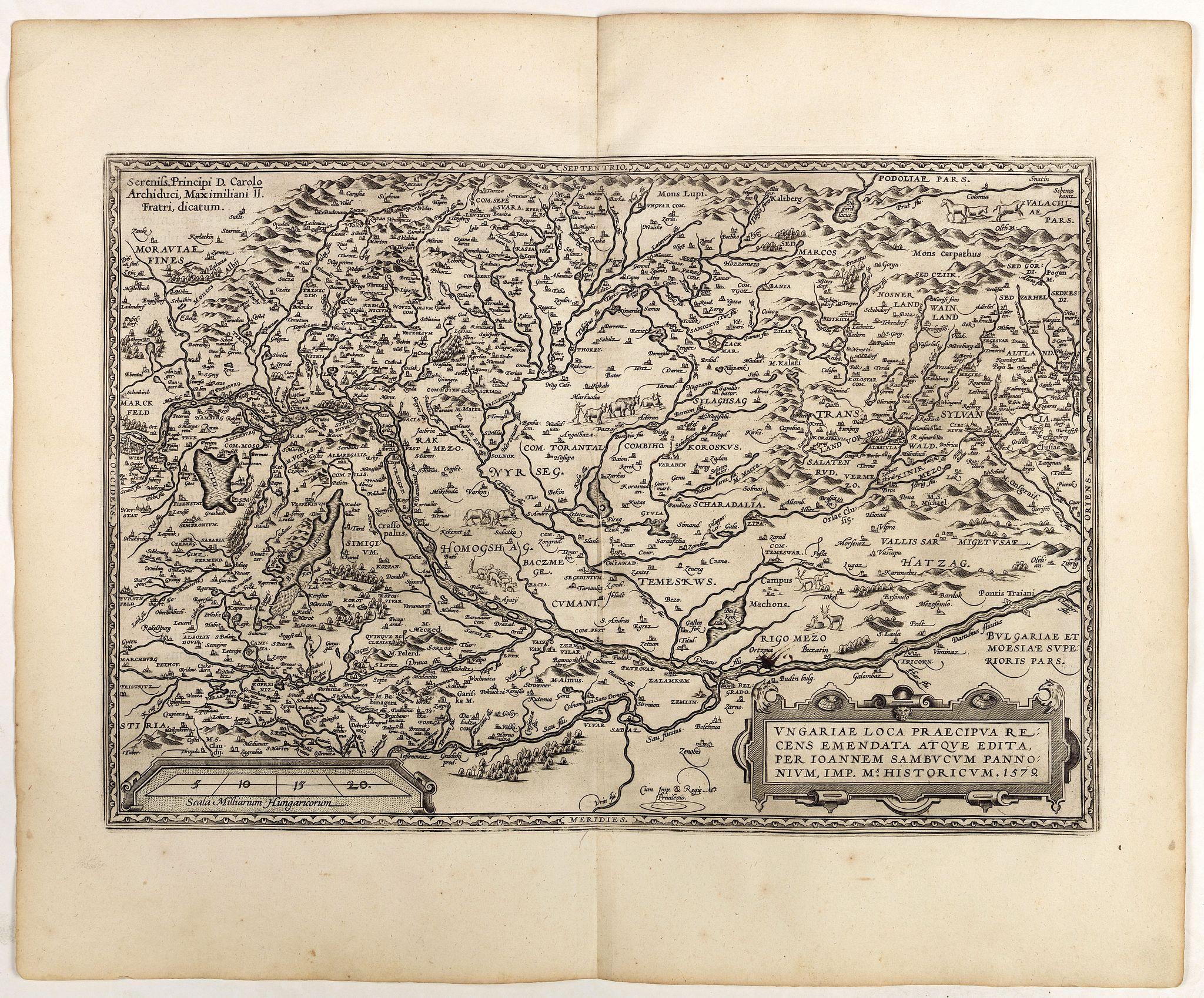 ORTELIUS, A., Ungariae Loca Praecipva.., antique map, old maps