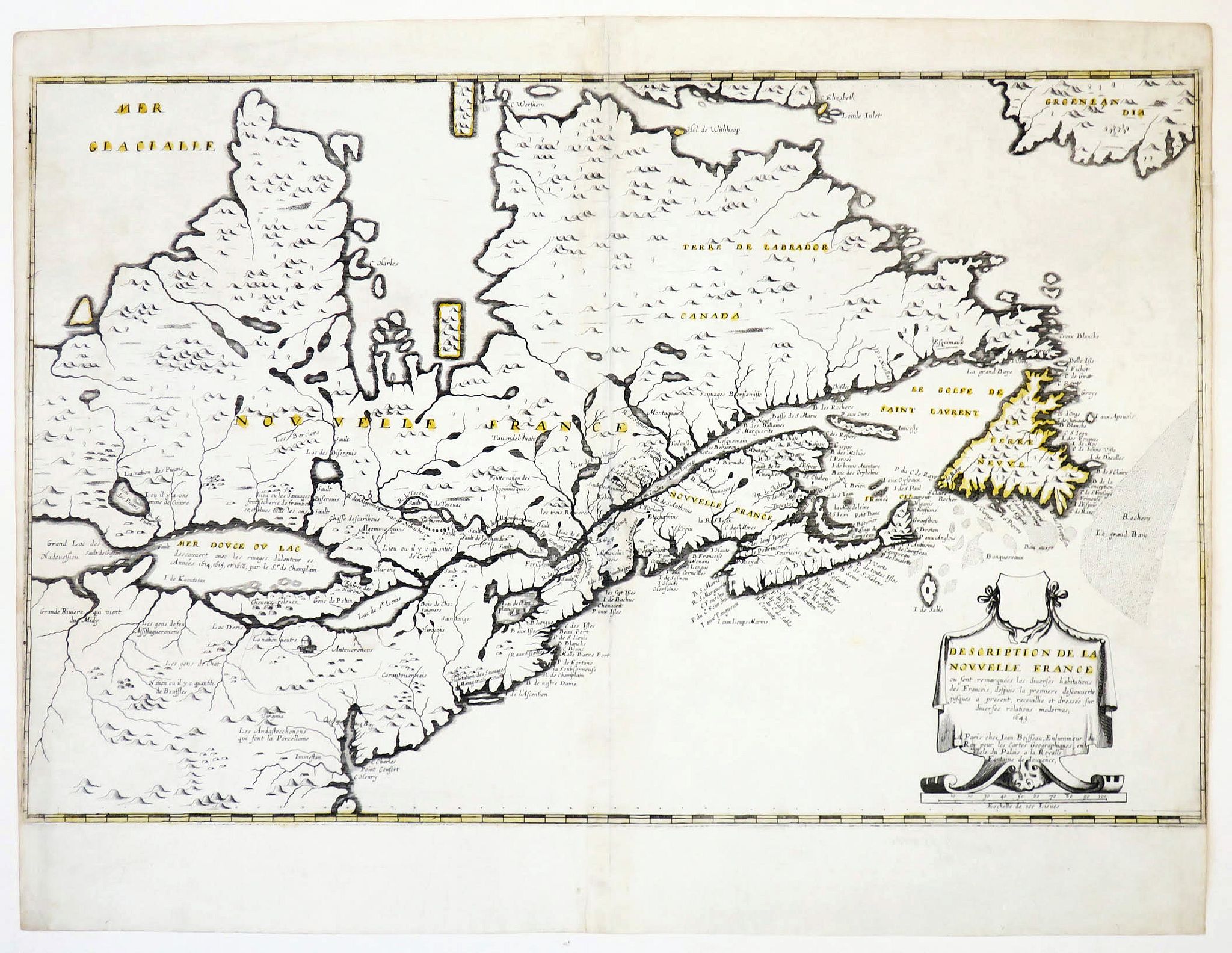 Old map by BOISSEAU - Description de la Nouvelle France. . .