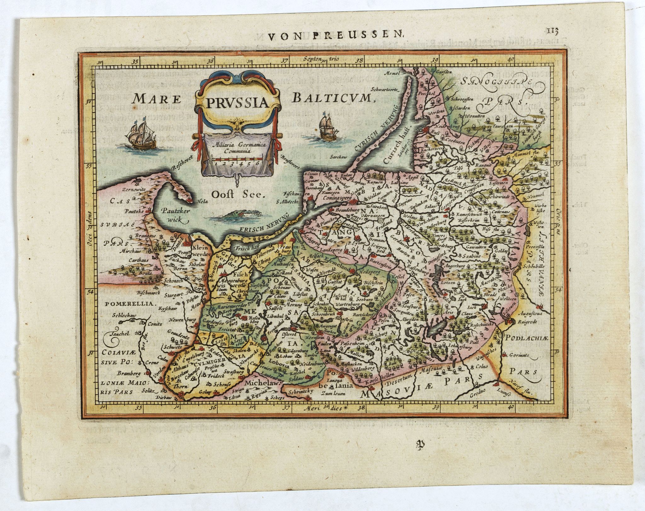 JANSSONIUS, J., Prussia ., antique map, old maps