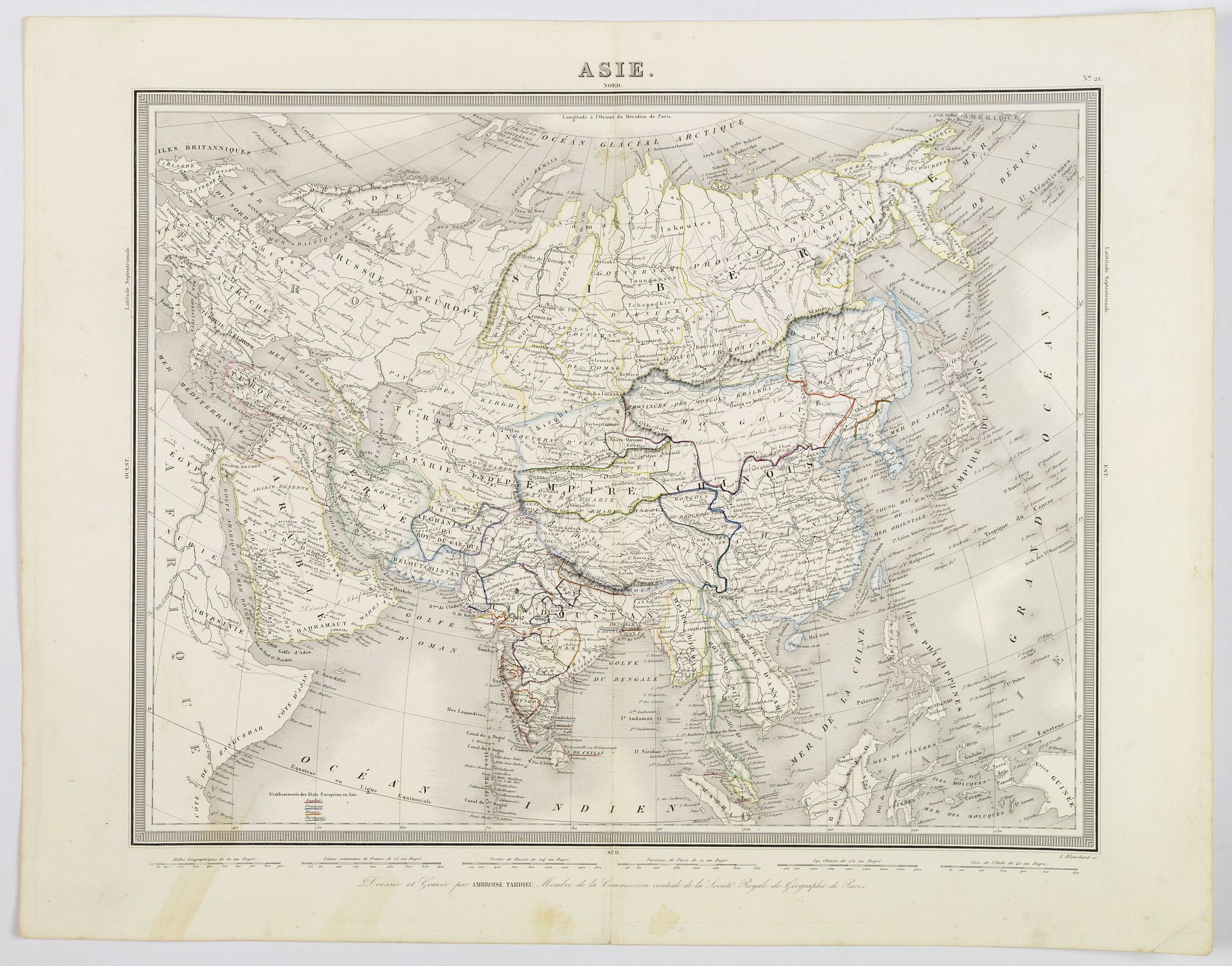 Old map by TARDIEU -Asie.