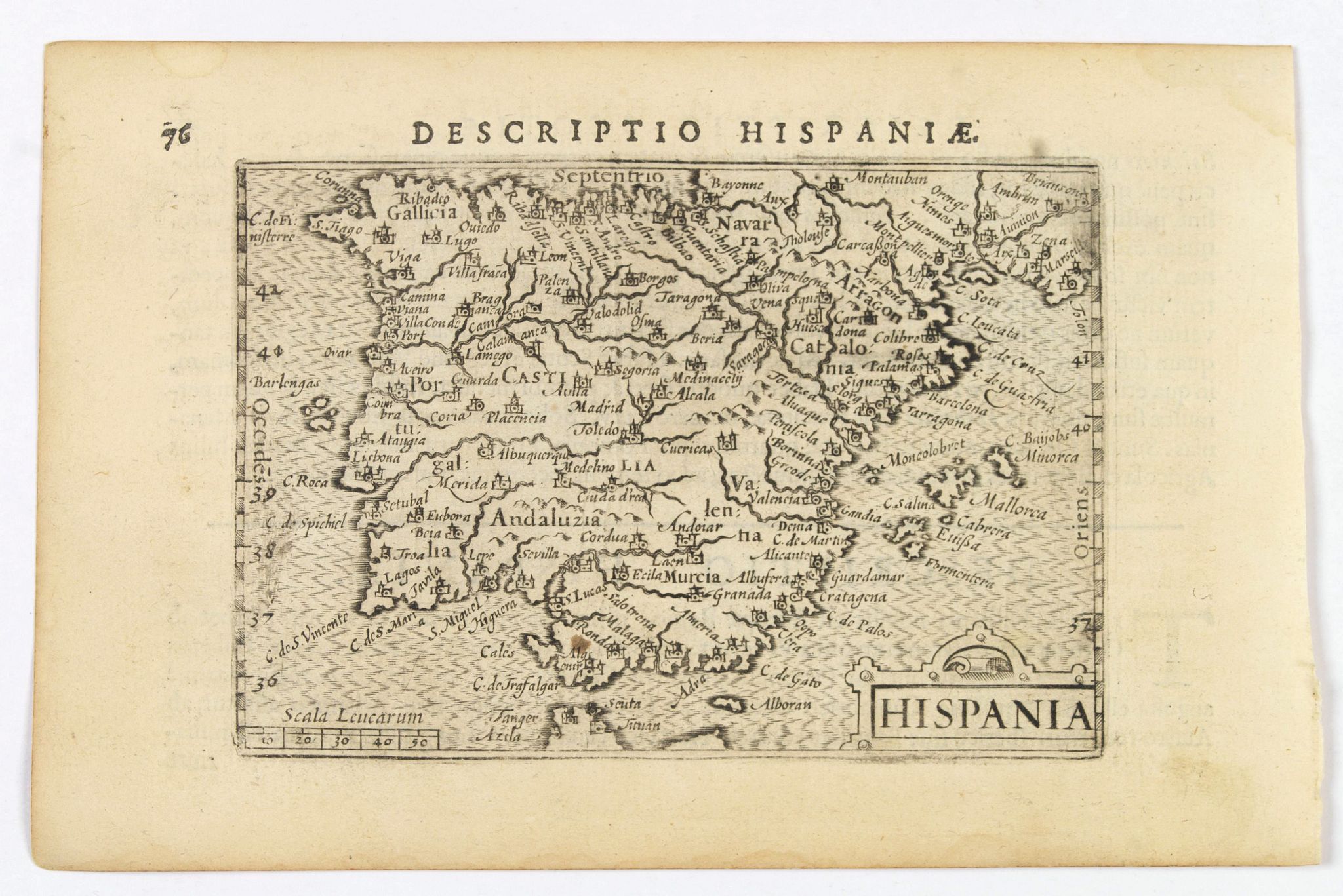 LANGENES, B. / BERTIUS, P., Hispania., antique map, old maps