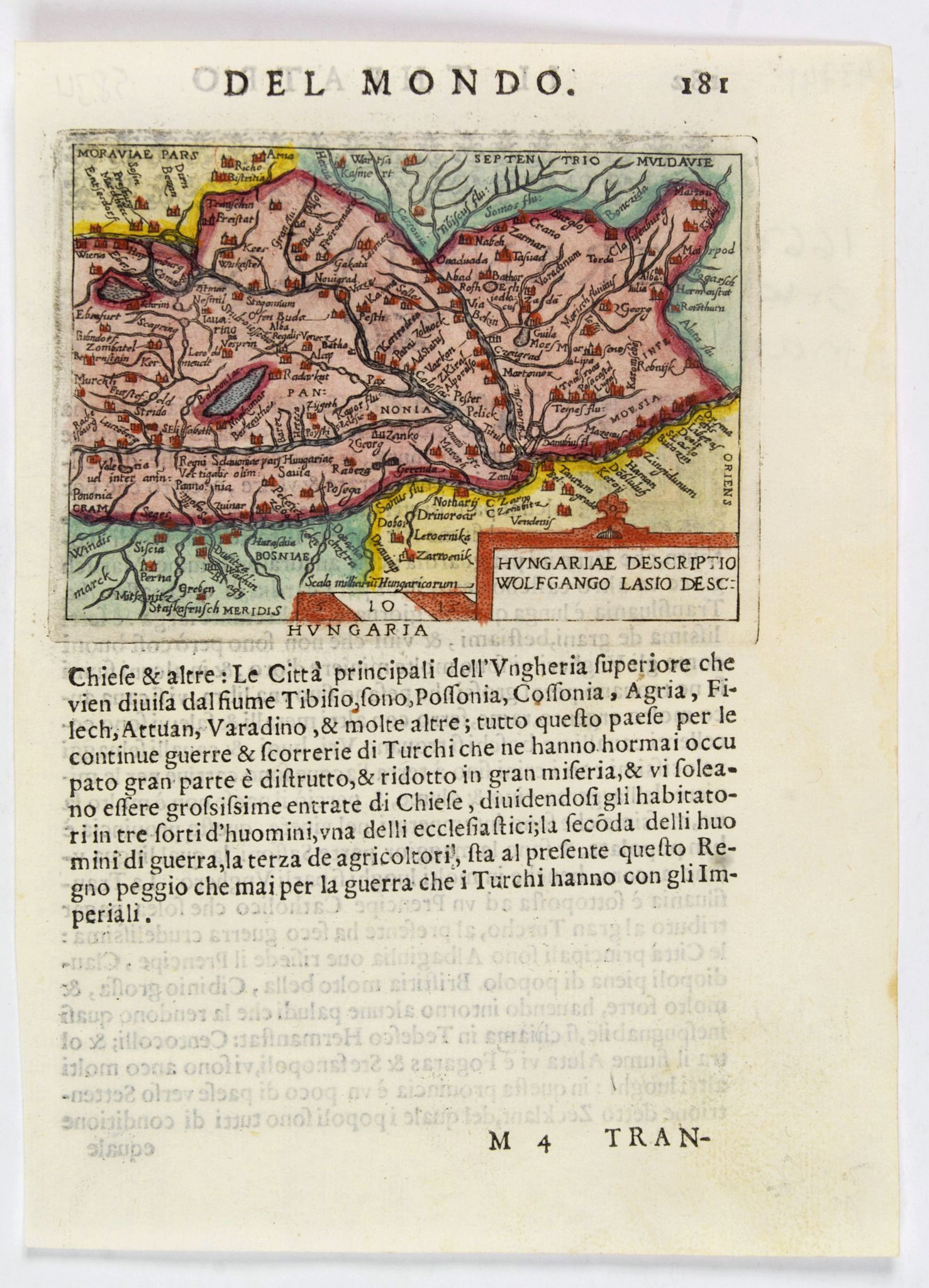 ORTELIUS / MARCHETTI., Hungaria., antique map, old maps