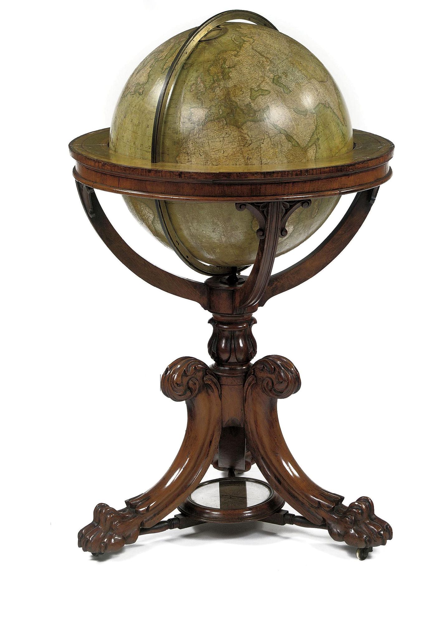 Old map by NEWTON & SON - NEWTON'S New and Improved TERRESTRIAL GLOBE Accurately delineated from the observations of the most esteemed NAVIGATORS AND TRAVELLERS to the Present Time. . .