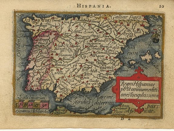 ORTELIUS,A., Regni Hispaniae., antique map, old maps