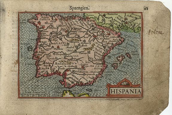 LANGENES, B., Hispania, antique map, old maps