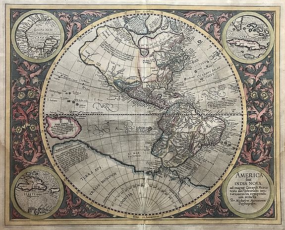 Old map by MERCATOR / HONDIUS. -America sive India Nova.
