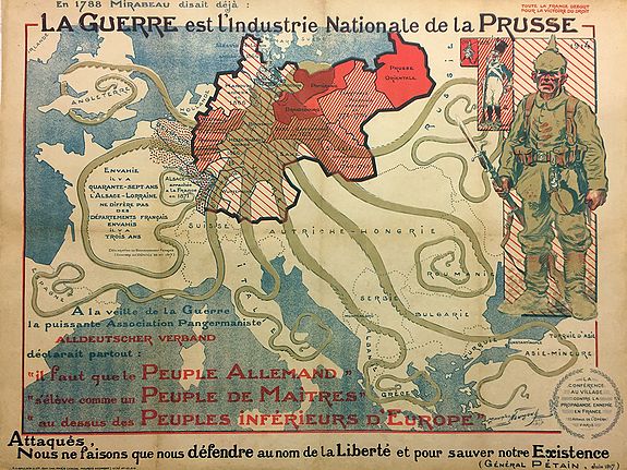 Old map by NEUMON -La Guerre est l'industrie Nationale de la Prusse.