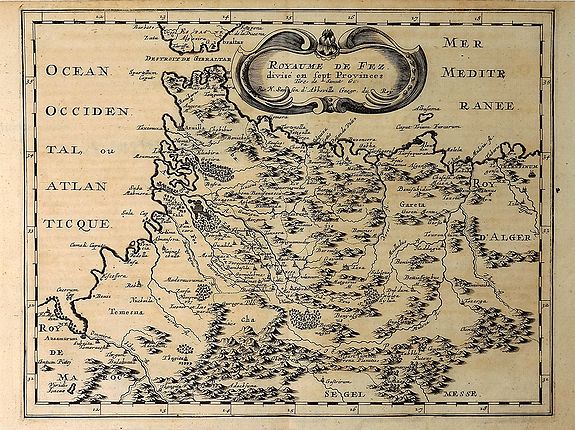SANSON, N., Royaume de Fez Divise en Sept Provinces. . ., antique map, old maps